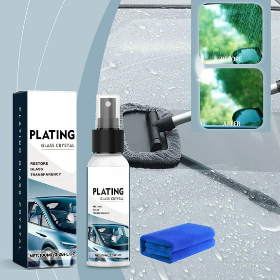 Qnjujn Windshield & Glass Cleaner Spray for Oil Film & Streak Removal, Enhances Visibility & Repels Rain, 100ml Professional Auto Care