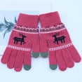 thumbnail image 1 of Qnjujn Women Winter Knitted Full Finger Touchscreen Gloves, Warm Soft Long Sleeve Reindeer Pattern Gloves, Cozy Outdoor Cold Weather Knit Gloves for Daily Use and Gifts, 1 of 4