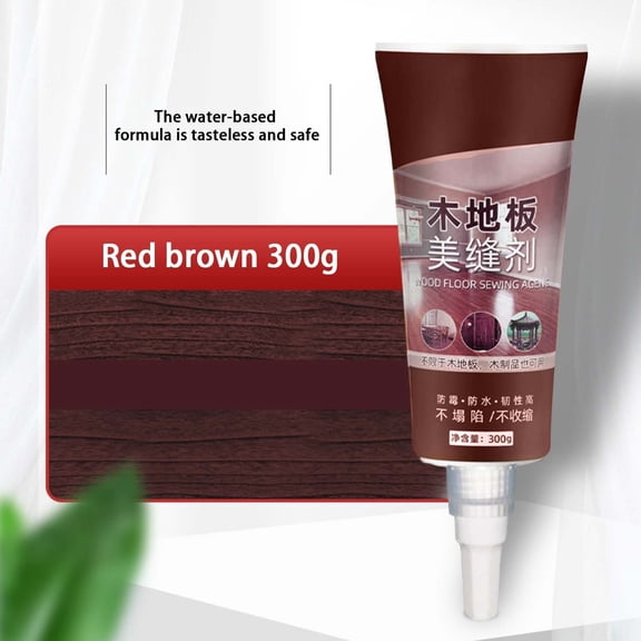 Qnjujn Wood Floor Gaps Filler, Flexible Flooring Crack Repair Seam Sealant for Hardwood Laminate, Gaps Filler, Quick Dry Easy Apply Paste, 300g Tube for Filling Gaps and Maintaining Consistent Color