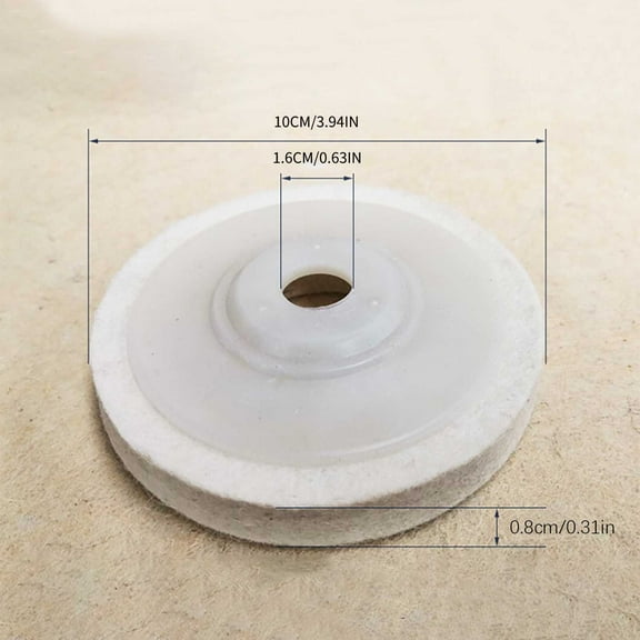 Qnjujn Wool Polishing Wheel, 100mm Fine White Buffing Pad for Angle Grinder, Stainless Steel Metal Wood Furniture Car Waxing, High Speed Durable Polisher for DIY Crafts Restoration