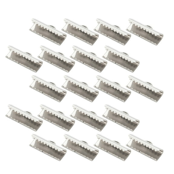 Qnmwood 100pcs Stainless Steel Ribbon Clamps for DIY Jewelry Making 13mm