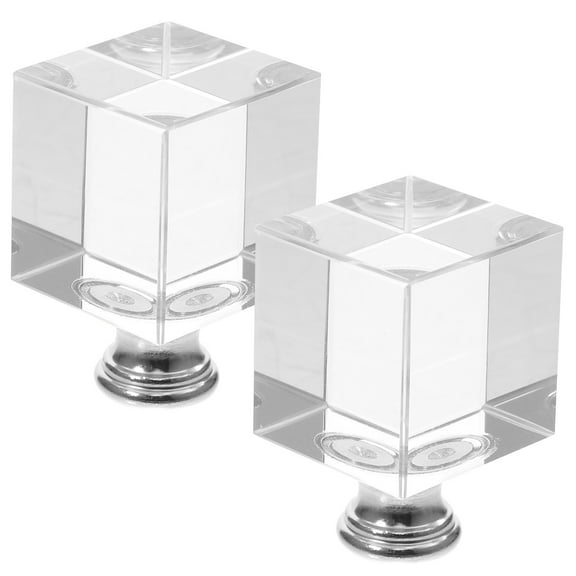Qnmwood Crystal Cube Lamp Finial Set for Harp Holder
