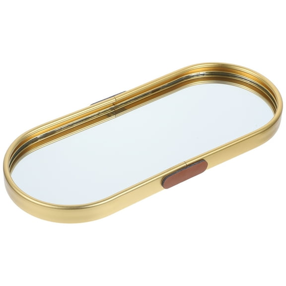 Qnmwood Gold Mirror Tray for Bathroom Dresser or Coffee Table - 23x9.5x2.1cm