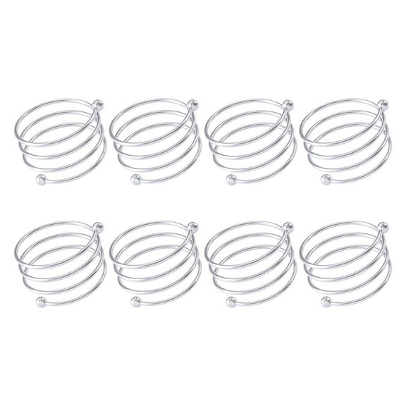 Qnmwood Spiral Napkin Ring Set Modern Silver Decor for Dining Table Wedding