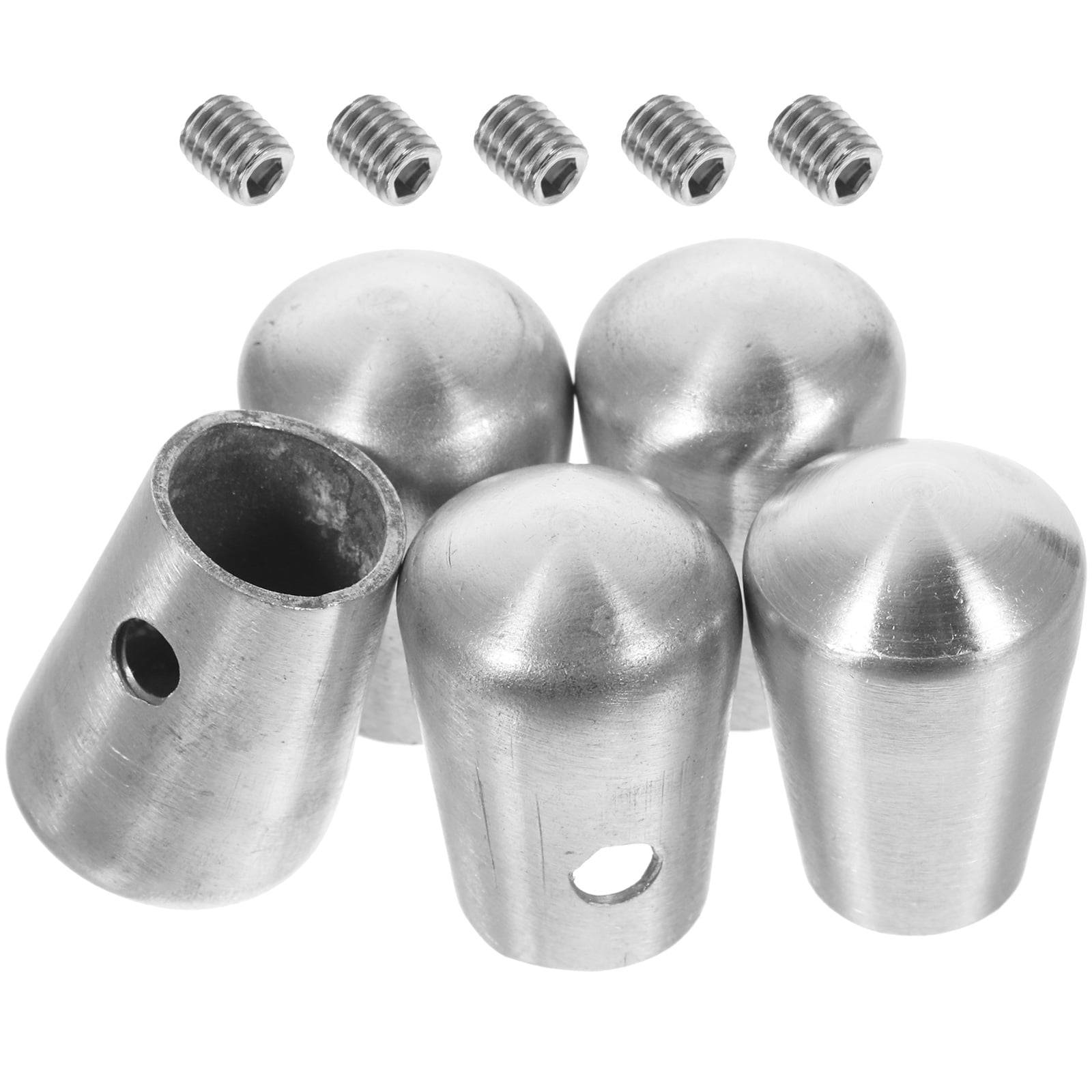 Qnmwood Stainless Steel Handrail End Caps for Stair Guardrail (5pcs