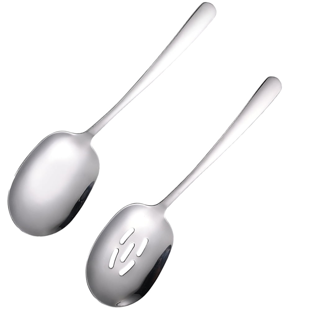 Qnmwood Stainless Steel Serving Spoon Set - 2 Large Spoons - Walmart.com