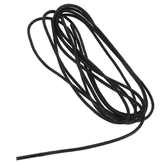 Qnmwood Waxed Round Dress Shoe Laces for Men's Shoes, Black