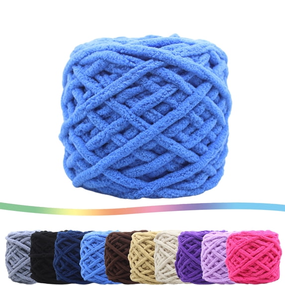 Qocolcyl Under $1 100g Thick Chenille Knitting Yarn, Soft Chunky Crochet Thread, 5mm DIY Hand‑Woven Yarn for Sweaters, Scarves, Dolls, Hats, Bags, Table Mats & Handmade Craft Decor Supplies