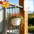 thumbnail image 1 of Qocolcyl Under $1 5.91in Round Plastic Hanging Planter Basket with Hemp Rope Hanger, Drainage Suspended Flower Pot for Trailing Plant Indoor Outdoor Patio Garden Decor,White, 1 of 7