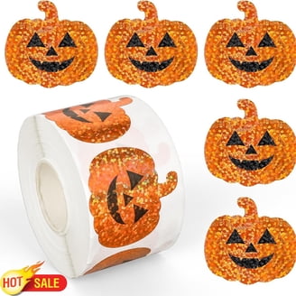 Halloween Sticker Roll 500Pcs 1in 12 Designs Pumpkin Ghost Bat Fall ...