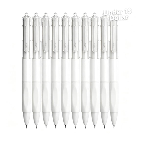 Qocolcyl Under 1 Dollar 10 PCS Retractable Gel Pens,0.5mm Fine Point, Black Ink,Smooth Writing Quick Dry Refillable Pens,Non-Slip Grip Gel Pens for Back to Classroom, Office,Journaling & Daily Use