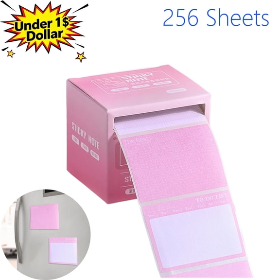 Qocolcyl Under 1$ Dollar 256 Sheets Pull Out Sticky Notes, Drawer Style Index Labels, Colorful Removable Notes for Book File Marking, Classroom Office Home Stationery,Pink
