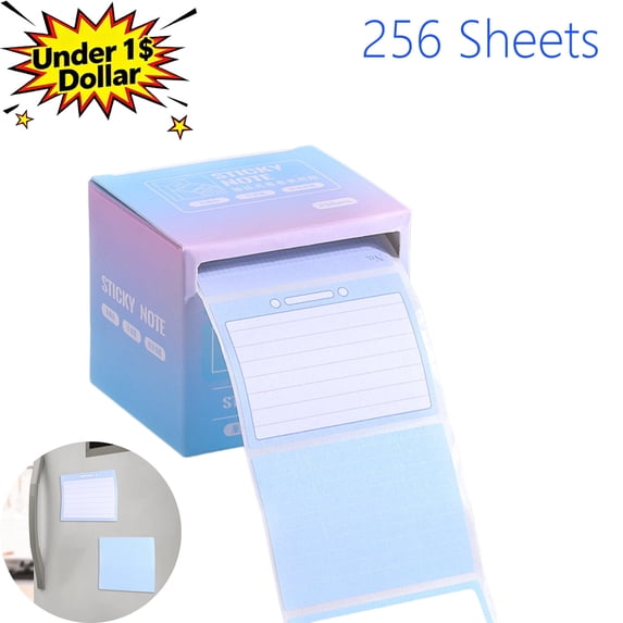 Qocolcyl Under 1$ Dollar 256 Sheets Pull Out Sticky Notes, Drawer Style Index Labels, Colorful Removable Notes for Book File Marking, Classroom Office Home Stationery,Blue