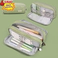 thumbnail image 1 of Qocolcyl Under 1$ Dollar Green Pencil Case, Large Capacity Multi-layer Oxford Cloth Pencil Box, Japanese Korean Style Stationery Organizer, Portable Pen Box for Classroom, Office & Travel, 1 of 6
