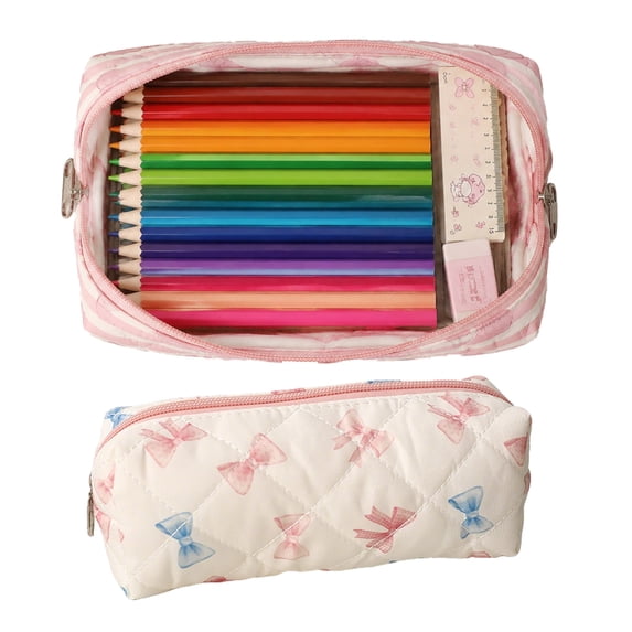 Qocolcyl Under 1 Dollar Large Capacity Pencil Case & Pencil Box, Colorful Cloth Pouch, Multi-purpose Storage Bag, Portable Makeup Brush Organizer, Lightweight Travel Bag for Classroom, Home, Office