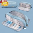 thumbnail image 1 of Qocolcyl Under 1$ Dollar Light Blue Pencil Case, Large Capacity Multi-layer Oxford Cloth Pencil Box, Japanese Korean Style Stationery Organizer, Portable Pen Box for Classroom, Office & Travel, 1 of 8