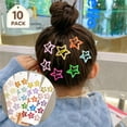 thumbnail image 1 of Qocolcyl 10 PACK Glitter Hollow Star Snap Hair Clips for Women, Colorful Metal Star Barrettes, Cute Broken Hair Bangs Hair Accessories for Daily Party Hairstyle, 1 of 7