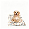thumbnail image 1 of Qocolcyl 100% Cotton Double Sided Warm Dog Cat Blanket,Thickened Winter Calming Pet Sleeping Mat 19x13in, Machine Washable Stain Resistant Kennel Cushion, Multi Star Paw Print Patterns For Small Pets, 1 of 7