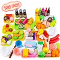 thumbnail image 1 of Qocolcyl 100 Pcs Hot Pot Pretend Play Toys,Toddler Kids Simulation Seafood Fruit Veggie Food Playset, Preschool Educational Learning Toy,Imaginative Kitchen Role Play Accessory for Boys Girls Ages 3+, 1 of 8