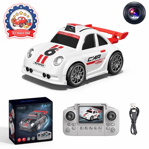 Qocolcyl 2.4G FPV RC Racing Drift Car with Onboard HD Camera & Screen Remote Controller, Real Time Video Transmission Rechargeable Toy,Boys Teenagers Kids 3+ Years Old Christmas Holiday Birthday Gift