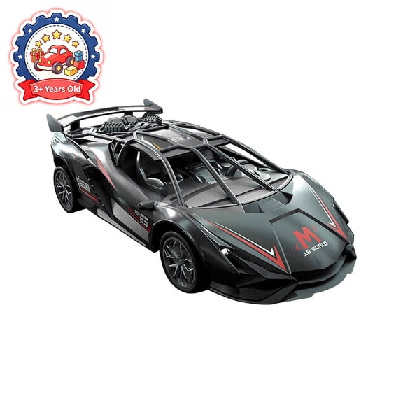 Qocolcyl 2.4G RC Super Sport Racing Car with Roll Cage Frame & Rear Spoiler,High Speed Drift Simulation Race Vehicle Rechargeable Play Toy Gift for Boys Kids Teenagers Ages 3+ Christmas Birthday