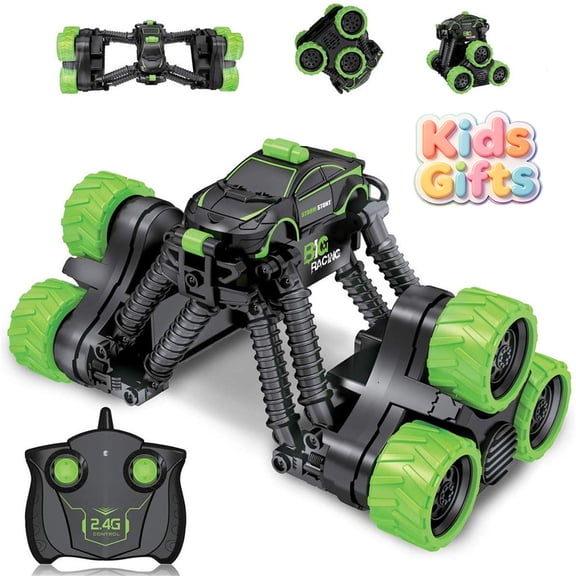 Qocolcyl 2.4GHz Telescopic Deformable RC Stunt Truck, 6-Wheel All Terrain Off Road Remote Control Car, 360 Flip Climbing Vehicle, USB Rechargeable Christmas Birthday Gift for Kids Boys Girls Ages 6+