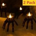thumbnail image 1 of Qocolcyl 2 Pack Halloween Skeleton Lights Decorations, Halloween Candles Lamp Decoration Ornament Indoor Outdoor, Halloween Scary Decor for Home Room Table Outside Yard Lawn Garden Party Supplies, 1 of 9