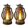 thumbnail image 1 of Qocolcyl 2‑Pack Mini Retro Electronic Candle Lantern Lights, Battery Operated Flickering Flame Small Oil Lamp Night Light for Christmas Halloween Holiday Indoor Outdoor Ambient Decorations(Bronze), 1 of 7