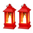 thumbnail image 1 of Qocolcyl 2 Pack Mini Square Retro Electronic Candle Lantern Lights, Battery Operated Flickering Flame Small Oil Lamp Night Light for Christmas Halloween Holiday Indoor Home Decor&Decorations(Red), 1 of 7