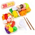 thumbnail image 1 of Qocolcyl 35 Pcs Hot Pot Pretend Play Toys,Toddler Kids Simulation Seafood Fruit Veggie Food Playset, Preschool Educational Learning Toy, Imaginative Kitchen Role Play Accessory for Boys Girls Ages 3+, 1 of 8