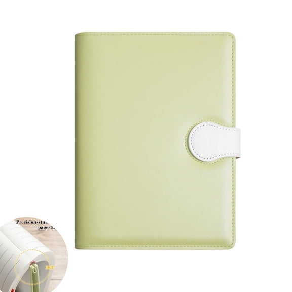 Qocolcyl Under 5＄ A5 PU Leather Cover Notebook with Magnetic Snap Closure, Color Contrast Hardcover Lined Journal, Portable Writing Diary Planner Notepad for Office Daily & Classroom Gift Supplies