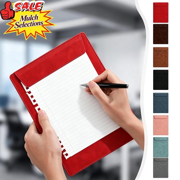 Qocolcyl Under 5$ File Folder Document Folders, Artificial Leather Writing Clipboard Folder, Multi Color Hardboard Document Holder for Office Classroom A4 Paper Contract Form Memo Storage,Pink