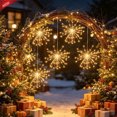 thumbnail image 1 of Qocolcyl 5 PCS Solar Hanging Firework 450 LED Lights, IP65 Waterproof Outdoor Pendant Lights with Remote, for Christmas Patio Wedding Party Yard, Xmas Holiday Decor and Home Decorations, 1 of 7