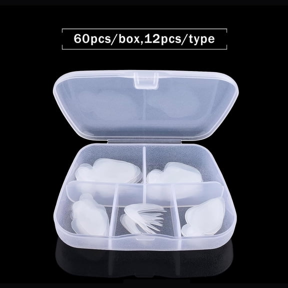 Qocolcyl 60PCS Clear French Nail Tips Dual Forms,5 Types Reusable Poly Gel Nail Molds with Scale, for Nail Extension Gel, Nail Art DIY