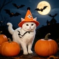 thumbnail image 1 of Qocolcyl Adjustable Halloween Dog Cat Hat, Soft Breathable Orange Pumpkin Mesh Party Costume, Cute Festive Cosplay Photo Accessory, Comfortable Pet Headwear for Indoor Outdoor Halloween Decorations, 1 of 6