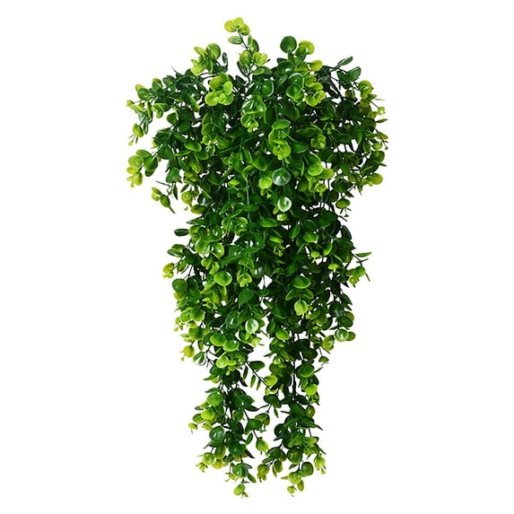 Qocolcyl Artificial Fake Hanging Plants, Faux Flowers Vines Hanging Plant Ivy Vine Leaves Greenery for Wedding Wall Home Bedroom Living Room Patio Indoor Outdoor Shelf Office Farmhouse Decor, Green