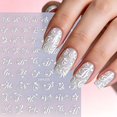 thumbnail image 1 of Qocolcyl Black Alphabet Nail Art Stickers, Cursive Letter Self-Adhesive Nail Decals, A-Z Initials Design for Women Girls DIY Nail Art, 1 of 7