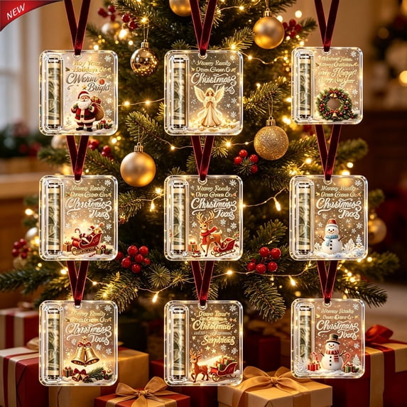 Qocolcyl Christmas Cash & Treat Holder Ornament, 3.94" Personalized Christmas Money Holder Ornaments, Holiday Xmas Ornaments Christmas Decorations Decor Home Indoors Gifts