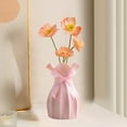 thumbnail image 1 of Qocolcyl Coral Ombre Fluted Plastic Vase,Small Matte Gradient Flower Vase with Wavy Rim for Home Wedding Outdoor Decor, Living Room Centerpiece, 1 of 6