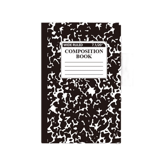 Qocolcyl Cow Print Wide Ruled Composition Notebook,A5 Classic Black White Marbled Cover,Standard Lined Pages Sewing Notebook 30 sheets for Homework,Essay Writing,Class & Home Office Use Supplies
