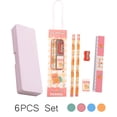 thumbnail image 1 of Qocolcyl Cute Duck Stationery Set,6-Piece Kit with Pencil Case,Pencils,Eraser,Sharpener,Ruler,Portable Gift Pack for 3+ Years Old Back to Colleage Travel Office Supplies, 1 of 7