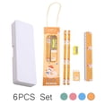 thumbnail image 1 of Qocolcyl Cute Duck Stationery Set,6-Piece Kit with Pencil Case,Pencils,Eraser,Sharpener,Ruler,Portable Gift Pack for 3+ Years Old Back to Colleage Travel Office Supplies, 1 of 7