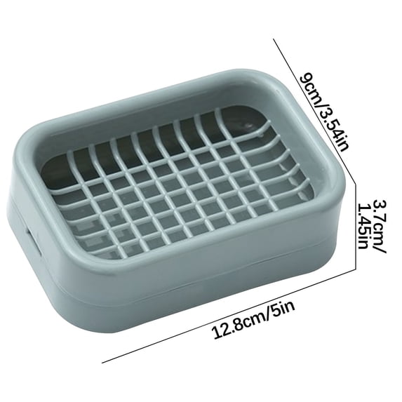 Qocolcyl Double Layer Plastic Soap Box, Soap Dish, Soap Holder, Self Draining Bar Soap Tray with Removable Water Tray for Bathroom,Blue