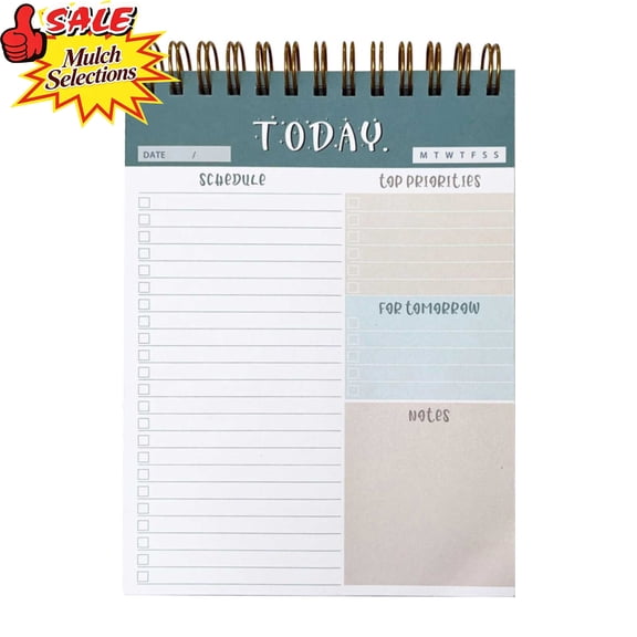 Qocolcyl Double Line Sprial English Notebook, Weekly Planner Diary Book, Memo Notepad for Daily Schedule Task Planning