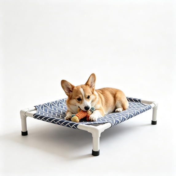 Qocolcyl Elevated Raised Dog Cat Cot Bed 20.87×18.9×5.12in Detachable Washable Breathable Mesh, Off-Ground Sturdy All Season Cooling Pet Bed for Small Medium Pets Indoor Outdoor