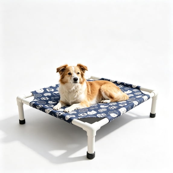 Qocolcyl Elevated Raised Dog Cat Cot Bed 20.87×18.9×5.12in Detachable Washable Breathable Mesh, Off-Ground Sturdy All Season Cooling Pet Bed for Small Medium Pets Indoor Outdoor