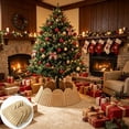 thumbnail image 1 of Qocolcyl Extra Large Rattan Christmas Tree Collar Basket - Rustic Handcrafted Christmas Tree Stand Cover Woven Tree Skirt Collar Christmas Tree Decoration Farmhouse Indoor Decorations for Home, 1 of 7