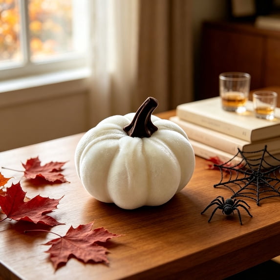 Qocolcyl Fabric Artificial Pumpkins, Cloth Fake Pumpkins for Halloween Thanksgiving Decor, Soft Cloth Pumpkins , Fall Decorations, Indoor Covered Outdoor Home Table Mantel Cabinet Party Decor