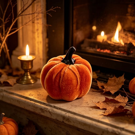 Qocolcyl Fabric Artificial Pumpkins, Cloth Fake Pumpkins for Halloween Thanksgiving Decor, Soft Cloth Pumpkins , Fall Decorations, Indoor Covered Outdoor Home Table Mantel Cabinet Party Decor
