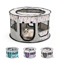 thumbnail image 1 of Qocolcyl Foldable Calming Cat Whelping Tent, Breathable Mesh Polyester Pet Playpen, Mosquito Proof Indoor Outdoor Birthing Bed for Kitten Puppy Summer Camping Travel,Green, 1 of 7